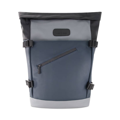 UrbanFlex Roll Top Laptop Backpack – Waterproof PU Leather Work, Travel & School Bag (Fits 15.6” Laptop)