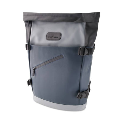 UrbanFlex Roll Top Laptop Backpack – Waterproof PU Leather Work, Travel & School Bag (Fits 15.6” Laptop)