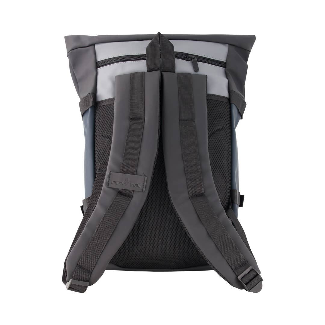 UrbanFlex Roll Top Laptop Backpack – Waterproof PU Leather Work, Travel & School Bag (Fits 15.6” Laptop)