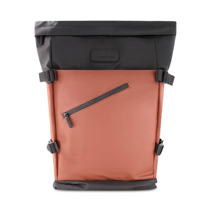 UrbanFlex Roll Top Laptop Backpack – Waterproof PU Leather Work, Travel & School Bag (Fits 15.6” Laptop)