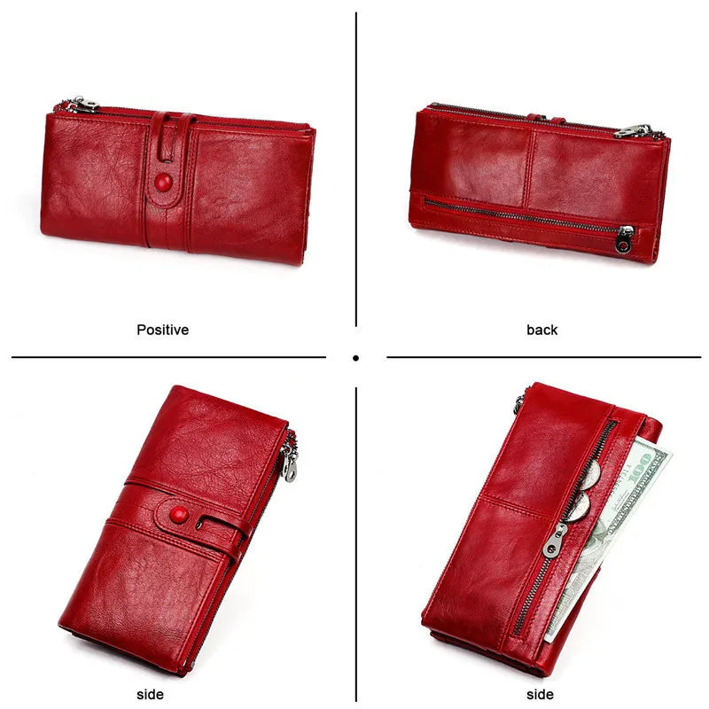 The All-in-One Solution: The RFID-Blocking Leather Women's Wallet