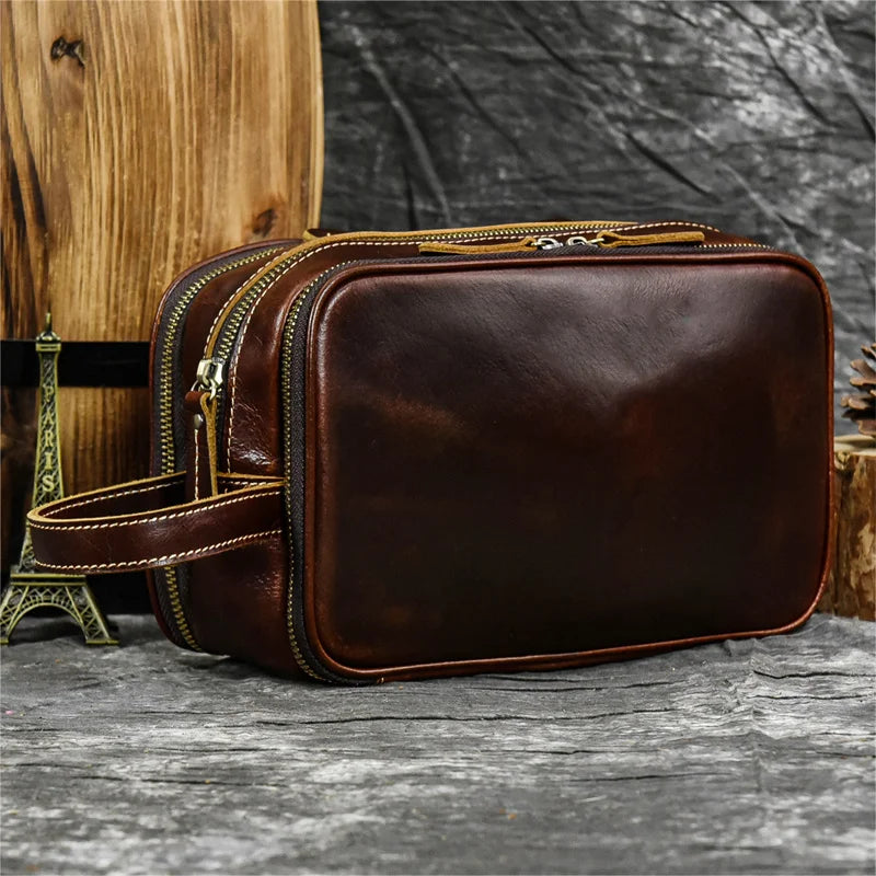 The Vintage Chic: The Cowhide Leather Dopp Kit