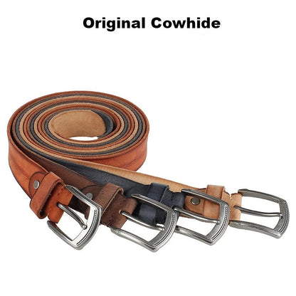 Experience Rugged Luxury: The Men's Natural Cowhide Belt