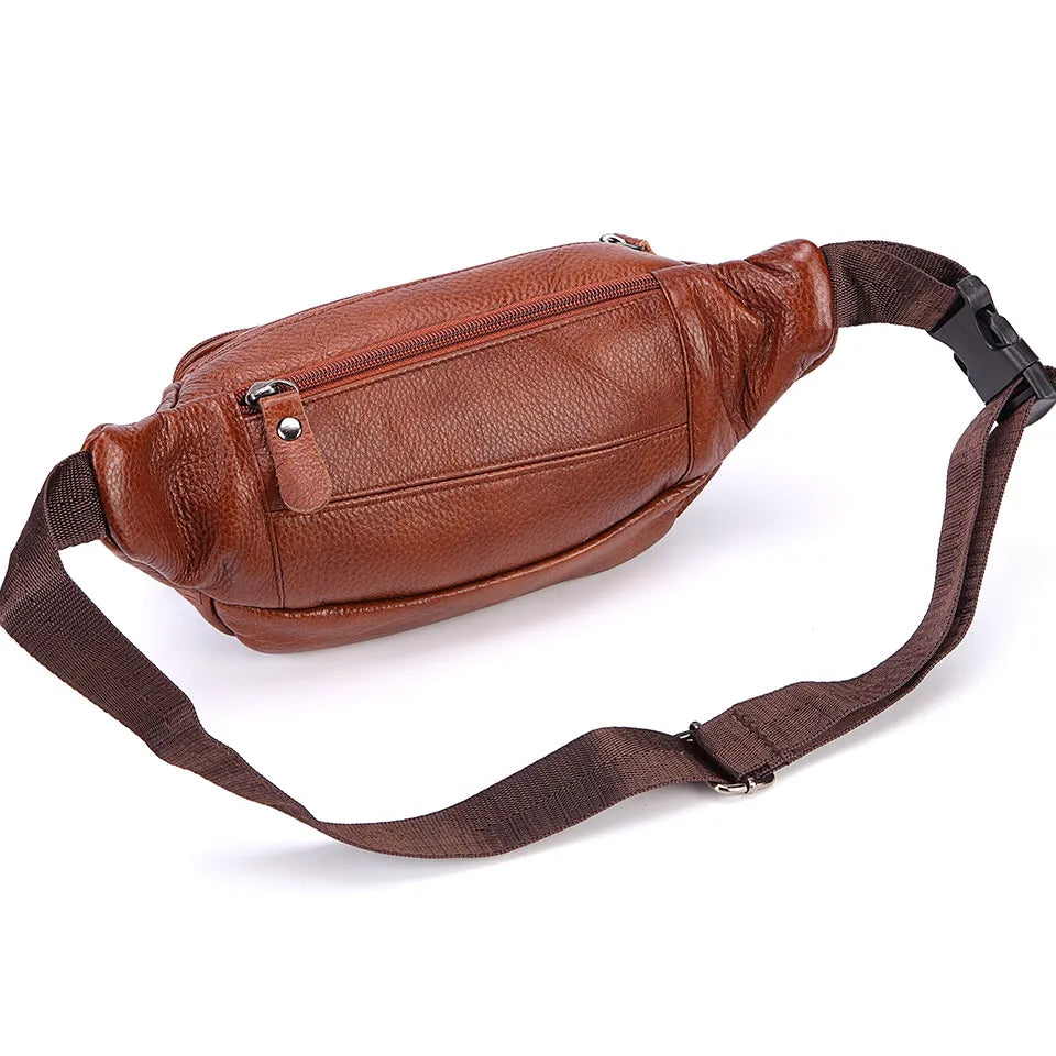 Modern Man's Essential: The Cowhide Leather Fanny Pack