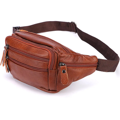 Modern Man's Essential: The Cowhide Leather Fanny Pack