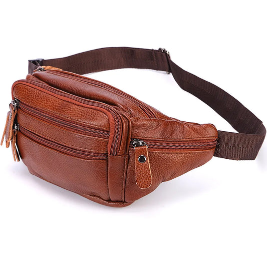 Modern Man's Essential: The Cowhide Leather Fanny Pack