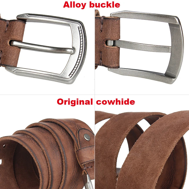 Experience Rugged Luxury: The Men's Natural Cowhide Belt