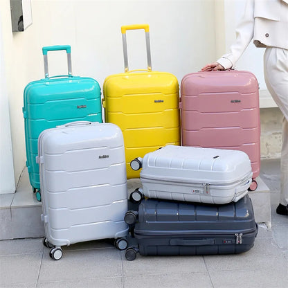 Effortless Travel in Style: 3-Piece ABS Hard Shell Luggage Set with Spinner Wheels (20/24/28 Inch)