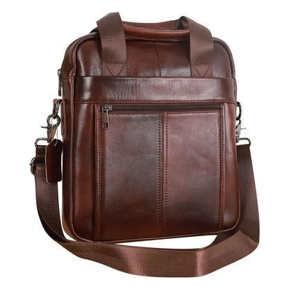 The Sophisticated Essential: The Men's Genuine Leather Satchel Bag