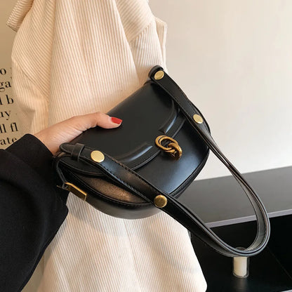 The Trendy Throwback: The PU Leather Saddle Crossbody Bag