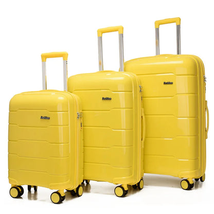 Effortless Travel in Style: 3-Piece ABS Hard Shell Luggage Set with Spinner Wheels (20/24/28 Inch)