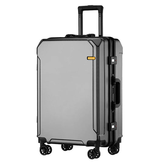 Elevate Your Travel Experience with the Rolling Aluminum Frame USB Charging Trolley Suitcase