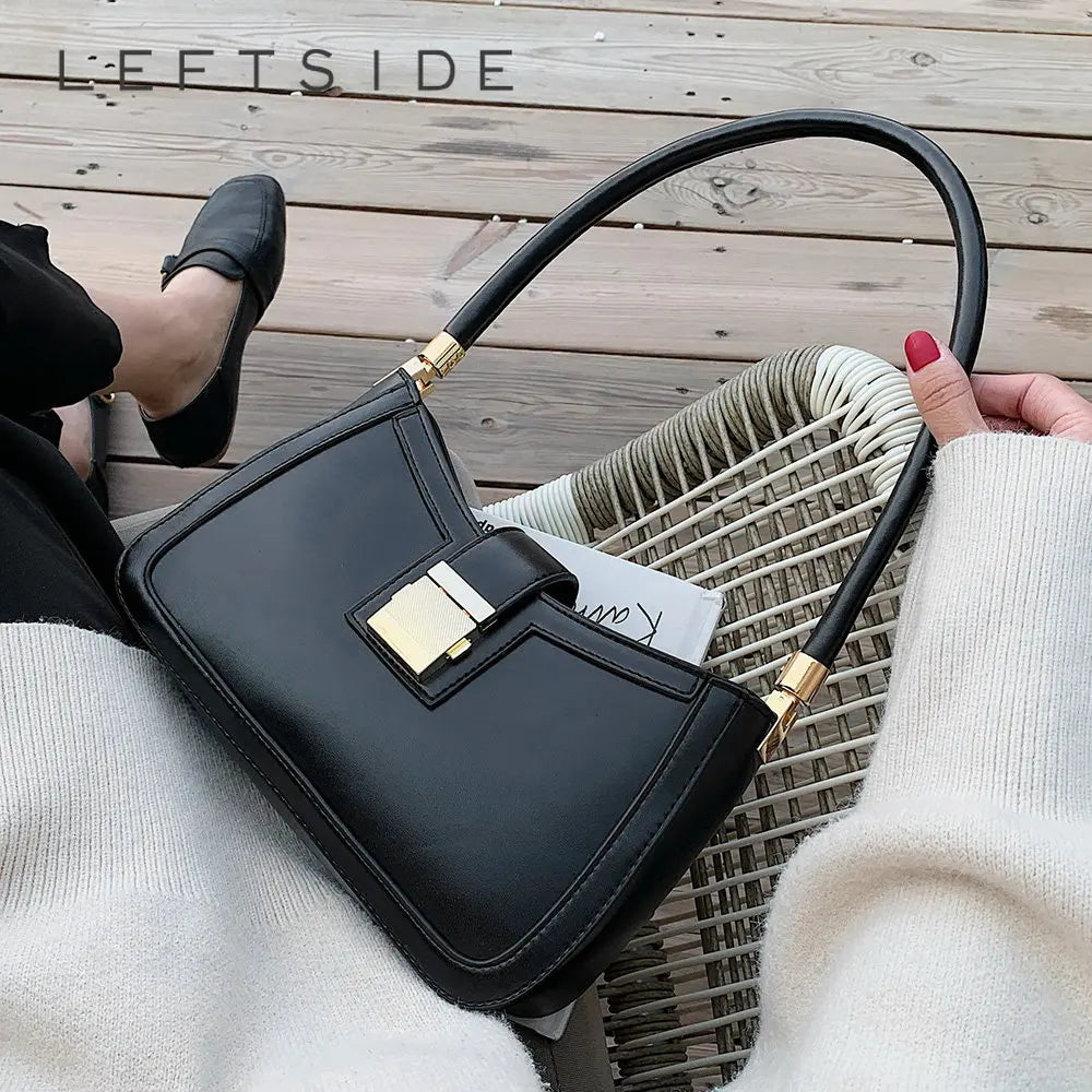 The LEFTSIDE PU Leather Shoulder Bag: Trendy and Practical