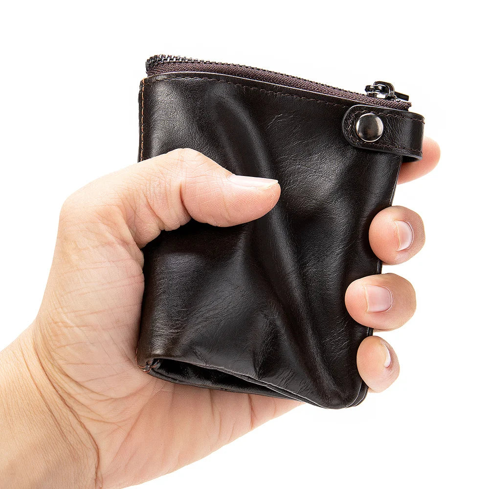 Timeless Sophistication: The Cowhide Leather Men's Mini Wallet