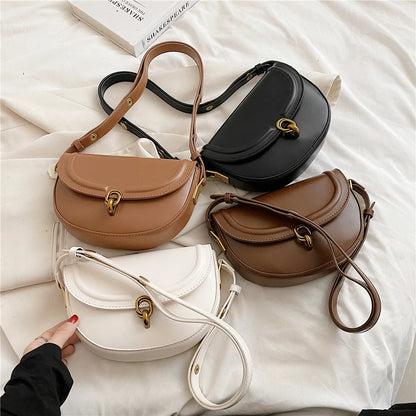 The Trendy Throwback: The PU Leather Saddle Crossbody Bag