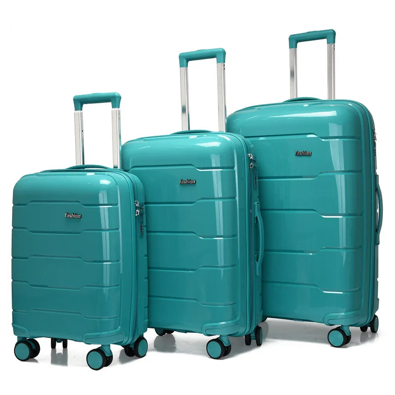 Effortless Travel in Style: 3-Piece ABS Hard Shell Luggage Set with Spinner Wheels (20/24/28 Inch)