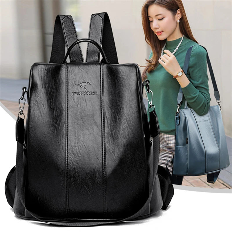 Security and Style in One: The Anti-Theft Leather Backpack